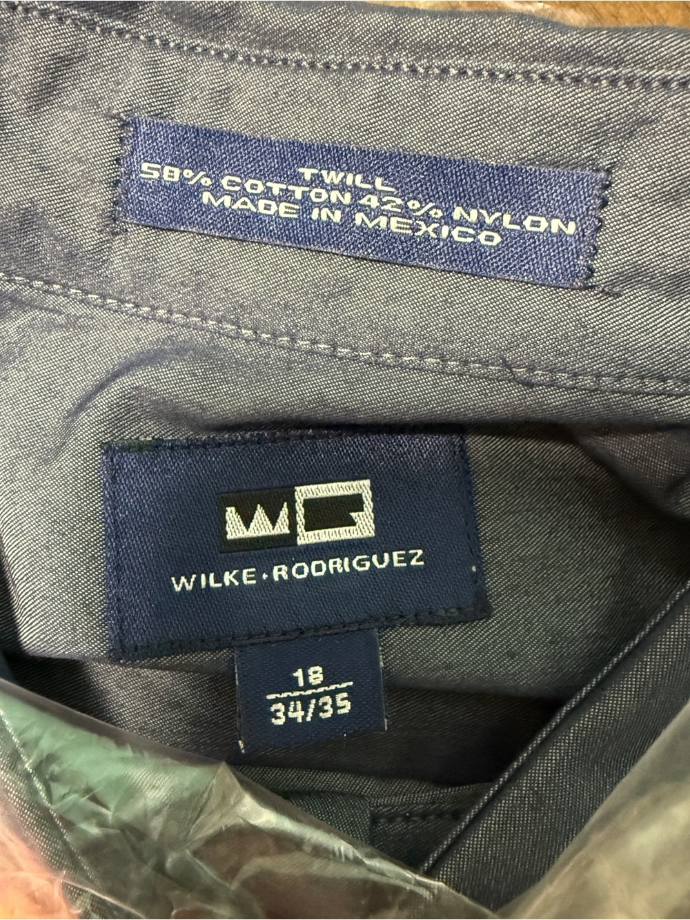 Wilke Rodriguez Men's Navy Twill Dress Shirt
